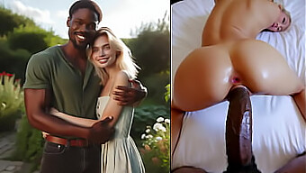 Interracial Pärchen genießt eine heiße Begegnung mit einem gut bestückten Lover